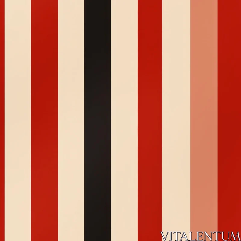 Modern Vertical Stripes Pattern in Red, Black, Beige AI Image