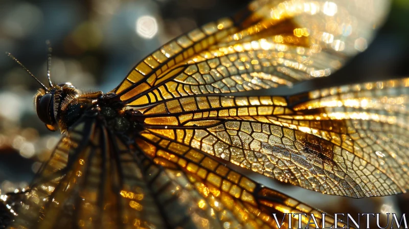 Stunning Close-Up of Dragonfly Wings | Nature Photography AI Image