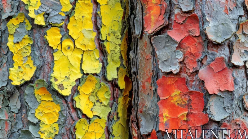 Captivating Image of Painted Pine Tree Bark | Nature Art AI Image