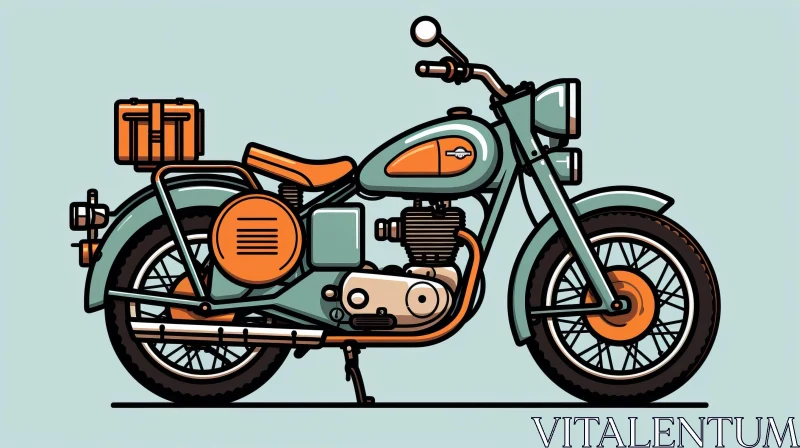 Colorful Cartoon Motorcycle Art AI Image