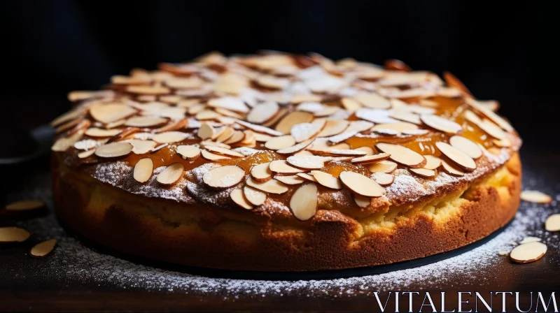AI ART Delicious Almond Cake with Apricot Jam