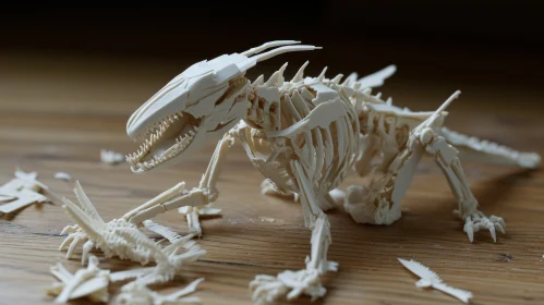 Exquisite 3D Printed Dragon Skeleton Artwork