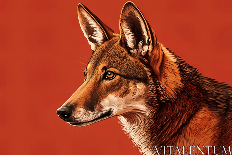 Hyper-Realistic Wildlife Portraits: Detailed Drawing of a Brown Dog AI Image