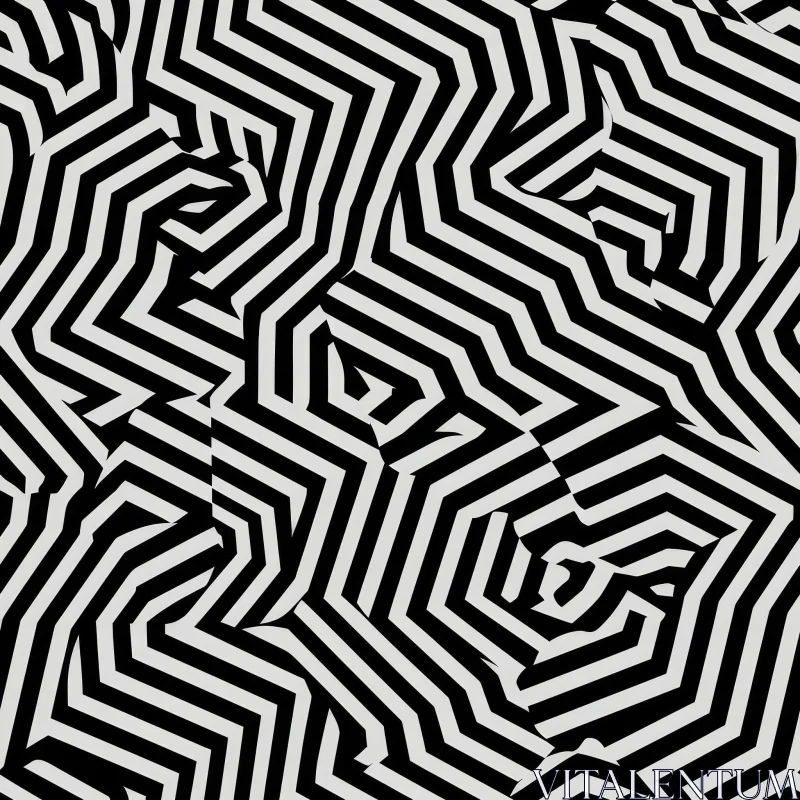 Minimalistic Black and White Geometric Pattern AI Image