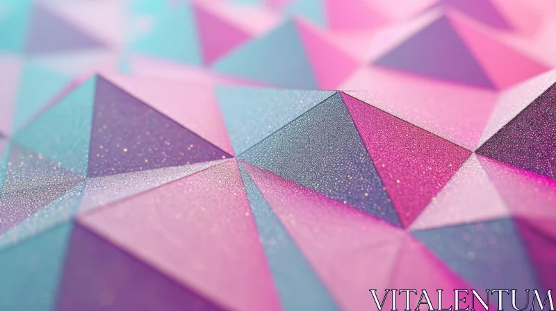 Pink and Blue Geometric Surface | 3D Rendering AI Image