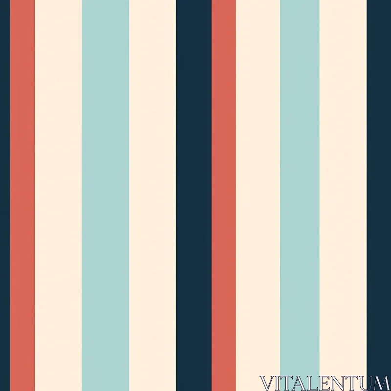 Retro Vertical Stripes Pattern - Colorful Background Design AI Image