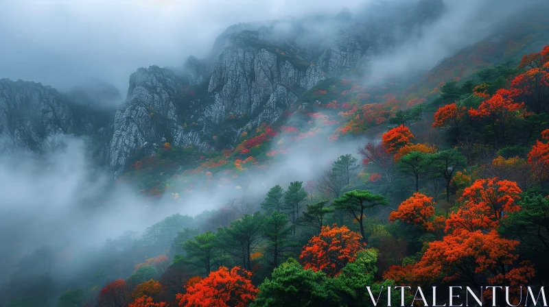 AI ART Tranquil Mountain Landscape in Fall