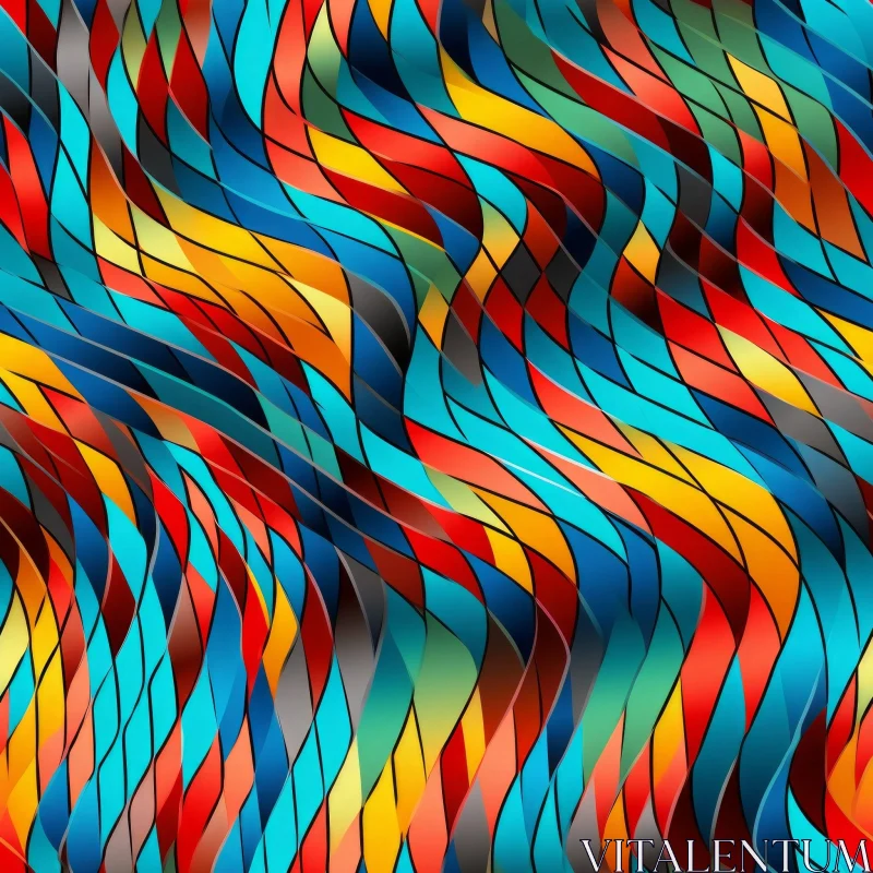 Colorful Striped Abstract Background AI Image