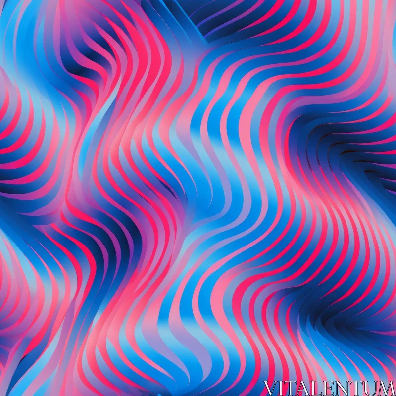 Dreamy Wavy Abstract Background in Pink, Blue, and Purple AI Image