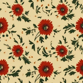 Floral Pattern with Yellow Background