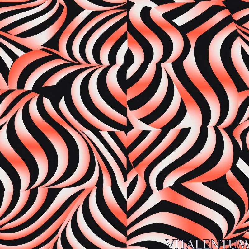 AI ART Red and Black Wave Seamless Pattern | Movement and Energy