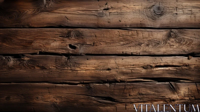 Rustic Wooden Wall Close-Up AI Image