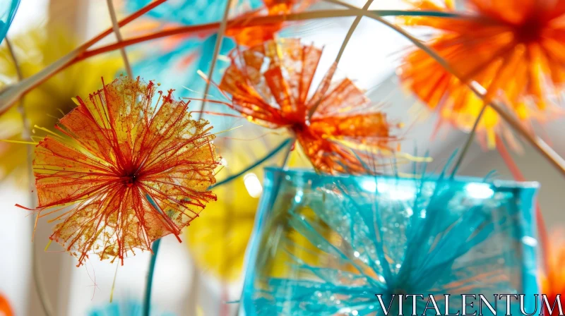 AI ART Colorful Cluster of Artificial Flowers | Close-up Photography