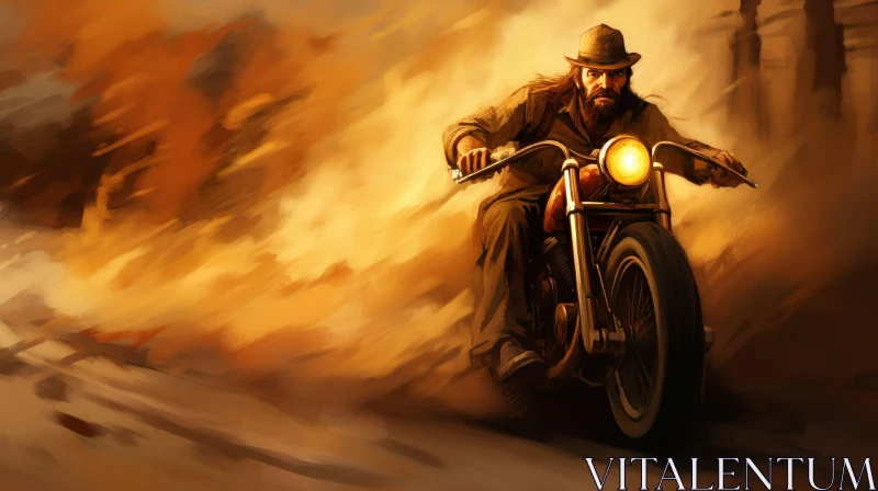 Desert Motorcycle Adventure AI Image