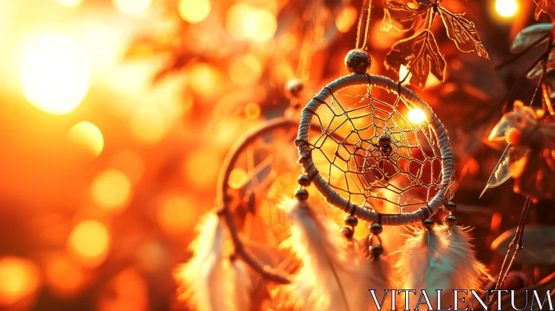 Intricate Dreamcatcher with Feathers and Beads - Captivating Artwork AI Image