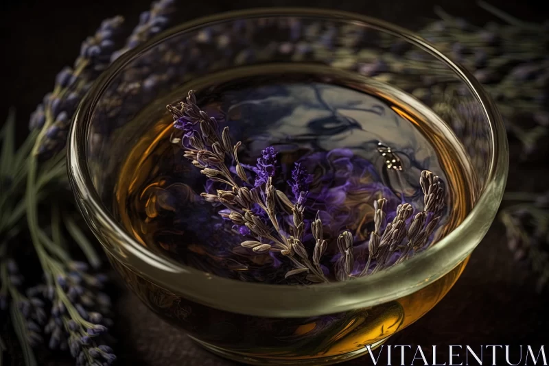 Lavender-infused Tea: A Captivating Still Life Composition AI Image
