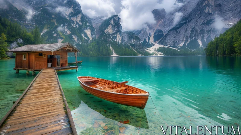 Mountain Lake Serenity AI Image
