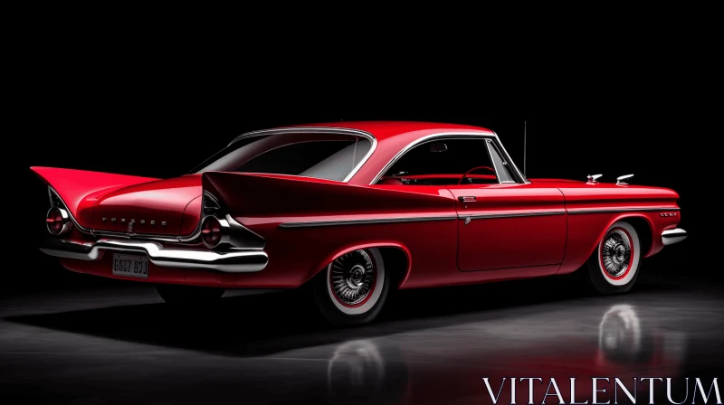 Red Classic Car: Realistic and Hyper-Detailed Rendering AI Image