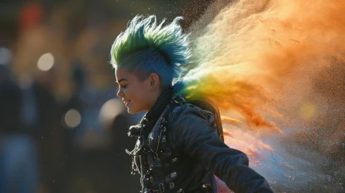 Vibrant Mohawk Hairstyle: A Captivating Image of Youth and Freedom