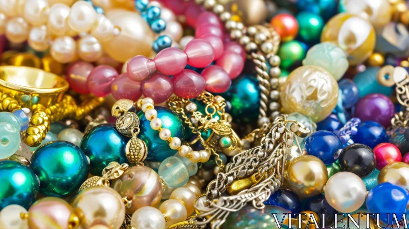 Colorful Beads and Jewelry: A Captivating Close-Up AI Image