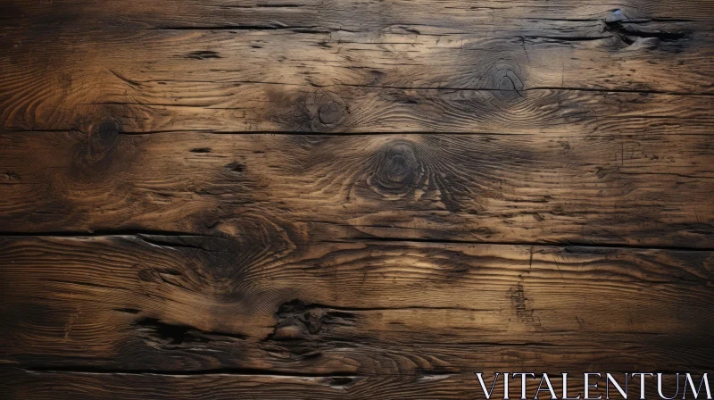 AI ART Dark Wooden Table - Rustic Brown Texture