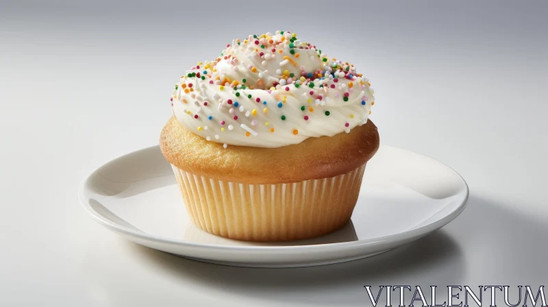 Delicious Cupcake with Colorful Sprinkles | Food Photography AI Image