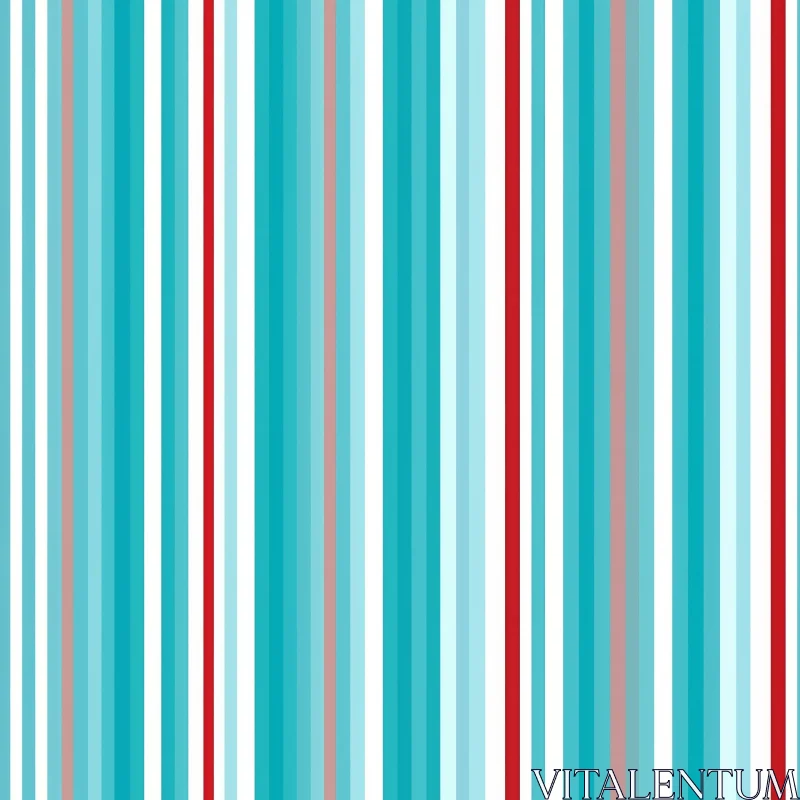 Distressed Vertical Stripes Pattern in Turquoise, Blue, White, and Red AI Image