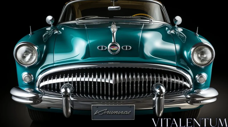 Vintage Buick Skylark in Teal | Classic Car Front View AI Image