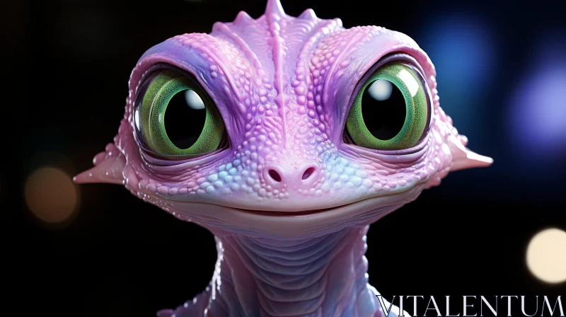 Colorful Alien Creature 3D Rendering AI Image