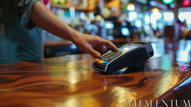 Customer Making Payment at Bar or Restaurant | Credit Card Transaction AI Image