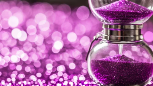 Elegant Purple Sand Hourglass Timer | Abstract Art
