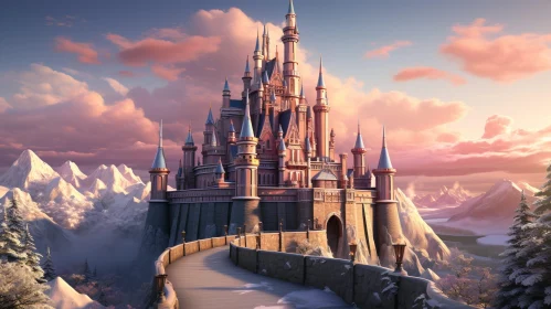 Enchanting Fairytale Castle in Winter Wonderland