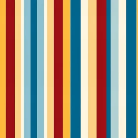 Harmonious Vertical Stripes Pattern in Blue, Yellow, and Red