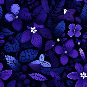 Elegant Floral Pattern in Blue and Purple