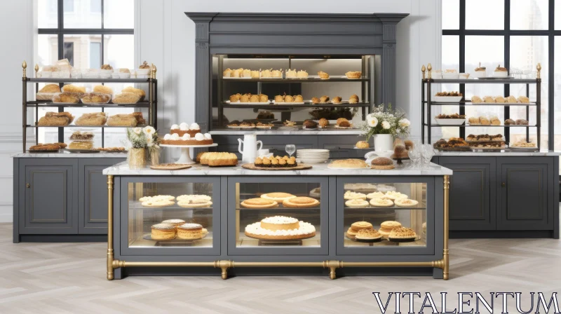 Modern Bakery with Delightful Pastries AI Image