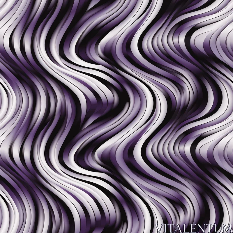 Elegant Purple Pink White Waves Seamless Pattern AI Image