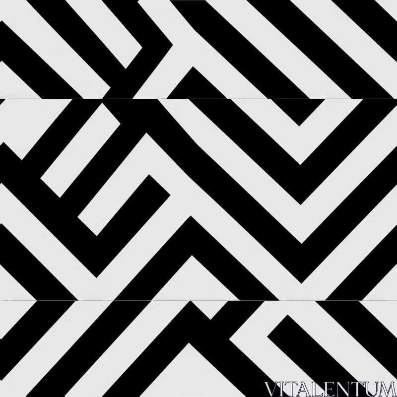 Intriguing Black and White Geometric Pattern Inspired by Moroccan Tilework AI Image