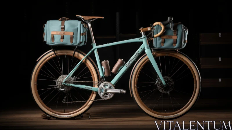 Light Blue Bicycle with Brown Tires AI Image