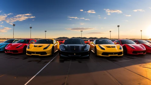 Luxury Sports Cars on Airport Runway