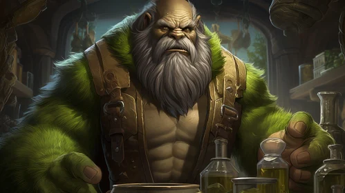 Male Dwarf in Tavern - Fantasy Digital Painting