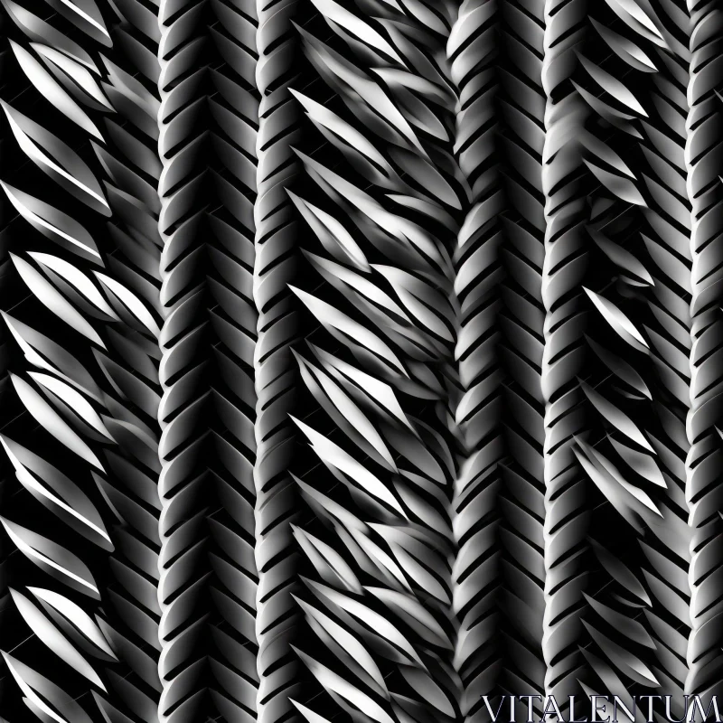 Monochrome Geometric Pattern with Diagonal Waves AI Image
