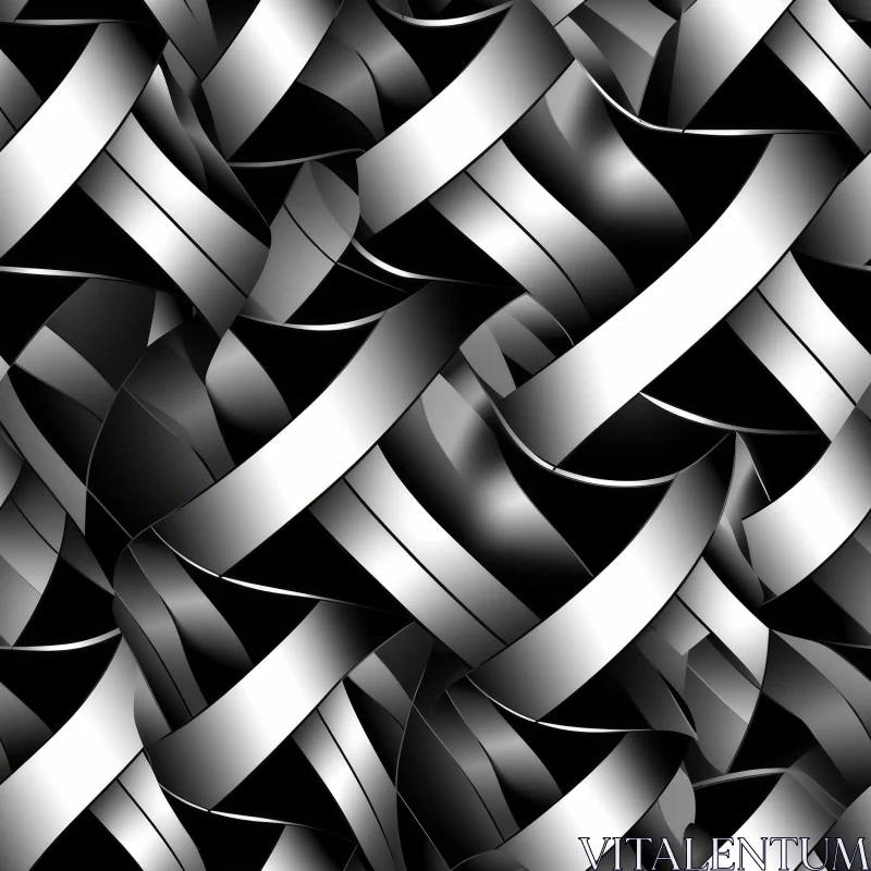 Stylish Black and White Geometric Pattern AI Image