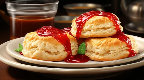 Delicious Biscuits with Strawberry Jam - Cozy Food Scene