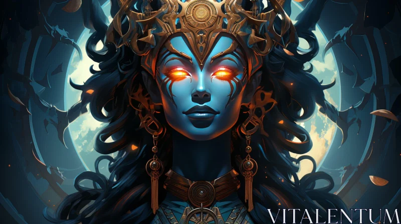 Divine Hindu Goddess Painting AI Image