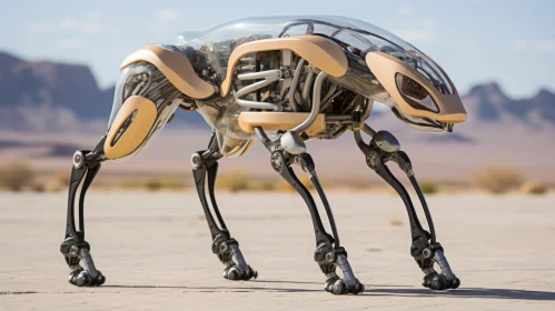 Animal Clone Robot in Desert - Fine Lines and Intricate Details