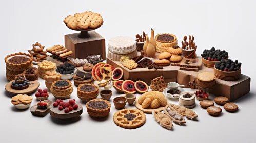 Decadent Pastries and Desserts Still Life