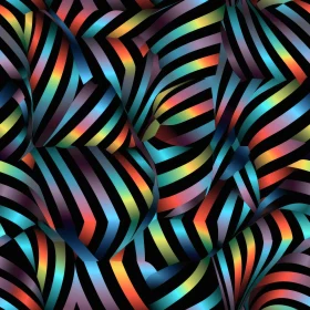 Rainbow Wavy Stripes Pattern - Retro Background