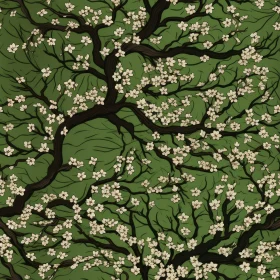 Cherry Blossom Tree Seamless Pattern for Home Decor