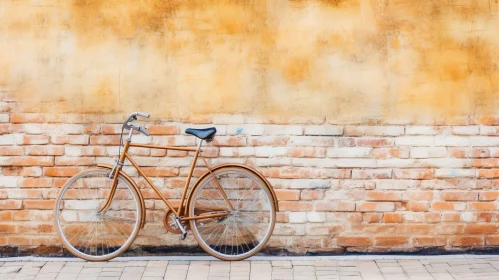 Vintage Bicycle Against Brick Wall