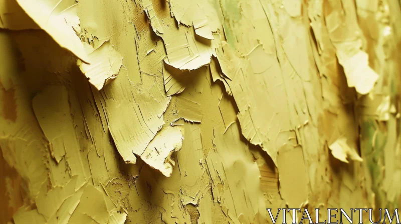 Yellow Painted Wall with Cracked and Peeled Paint | Texture Background AI Image